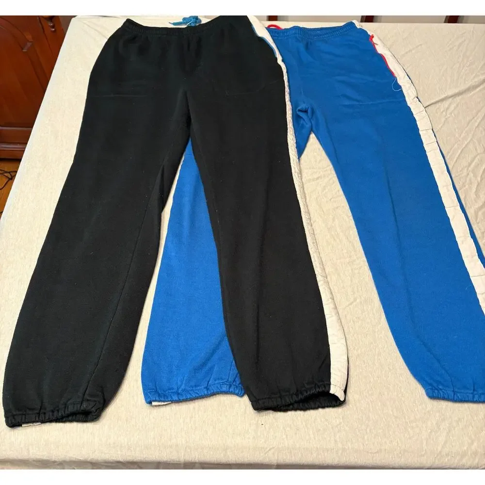 Two Vintage Men's Jogging Suits Sweat Suits 1970/1980ss Line-Up M L Blue Black